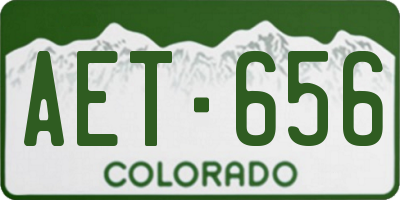 CO license plate AET656