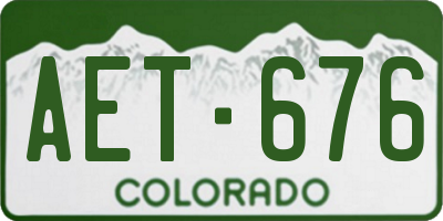 CO license plate AET676