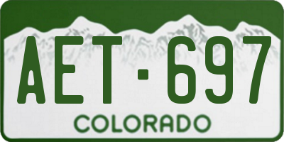CO license plate AET697