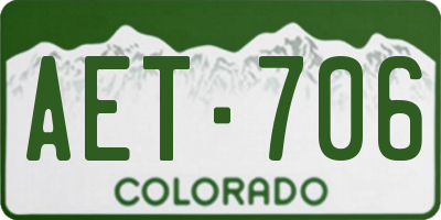 CO license plate AET706