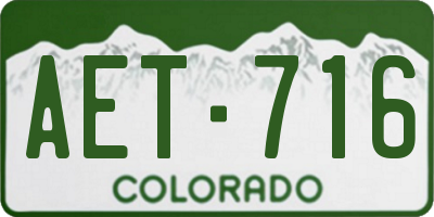 CO license plate AET716