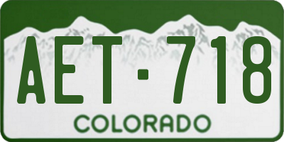 CO license plate AET718