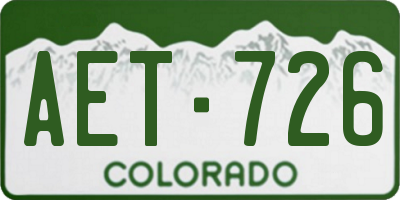 CO license plate AET726