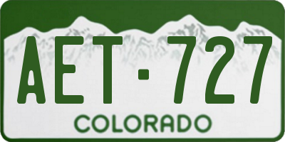 CO license plate AET727
