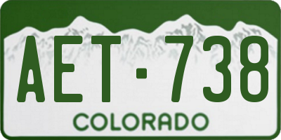 CO license plate AET738