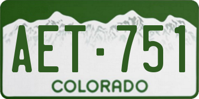 CO license plate AET751