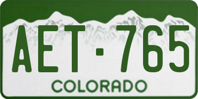 CO license plate AET765