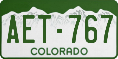 CO license plate AET767