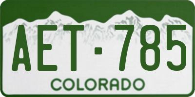 CO license plate AET785
