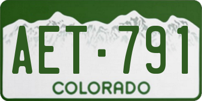CO license plate AET791