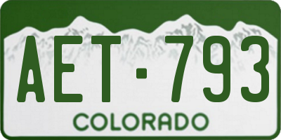 CO license plate AET793