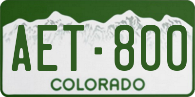CO license plate AET800