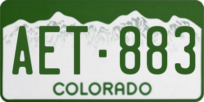 CO license plate AET883