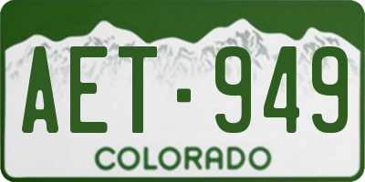 CO license plate AET949
