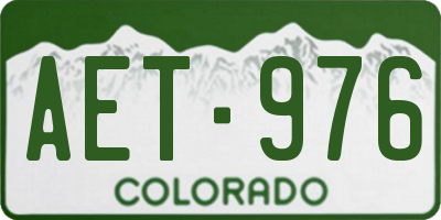 CO license plate AET976