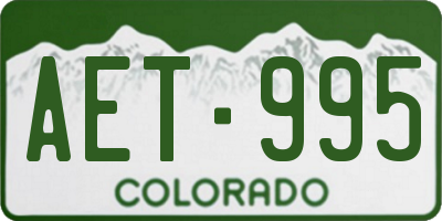 CO license plate AET995