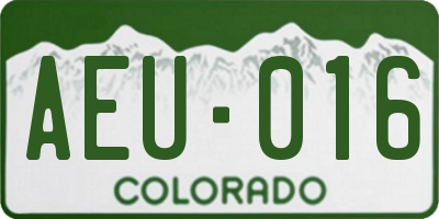 CO license plate AEU016