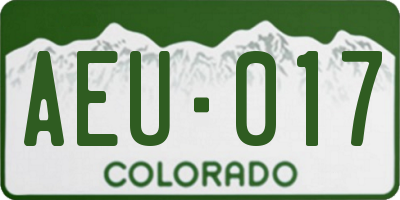 CO license plate AEU017