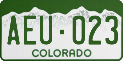 CO license plate AEU023