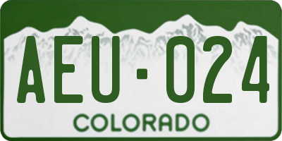 CO license plate AEU024