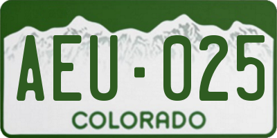 CO license plate AEU025