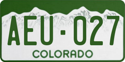 CO license plate AEU027