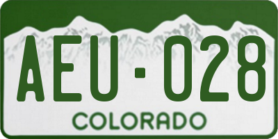CO license plate AEU028