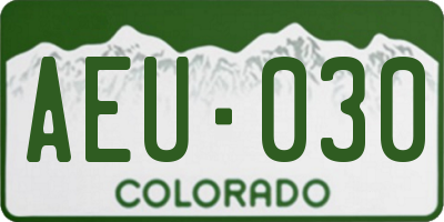 CO license plate AEU030
