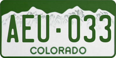 CO license plate AEU033