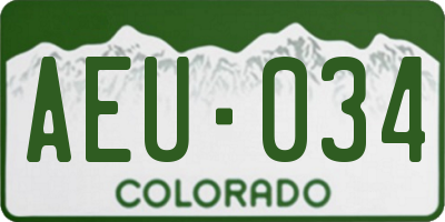 CO license plate AEU034