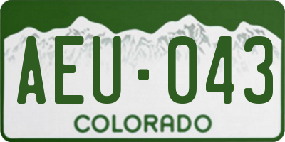 CO license plate AEU043