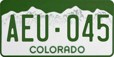 CO license plate AEU045