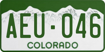 CO license plate AEU046