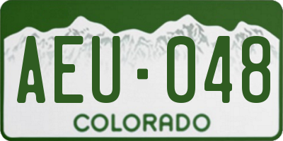 CO license plate AEU048