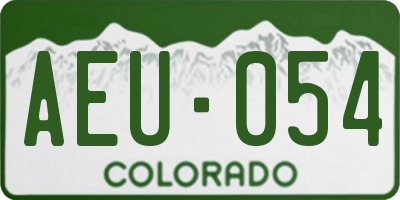 CO license plate AEU054