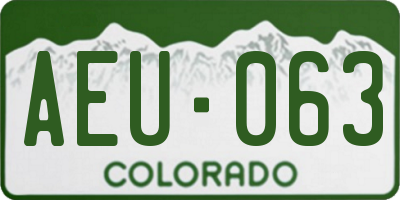 CO license plate AEU063