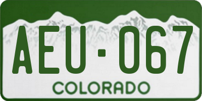 CO license plate AEU067