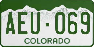 CO license plate AEU069