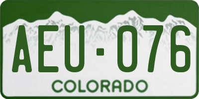CO license plate AEU076