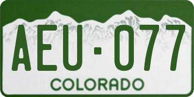 CO license plate AEU077