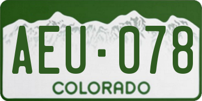 CO license plate AEU078