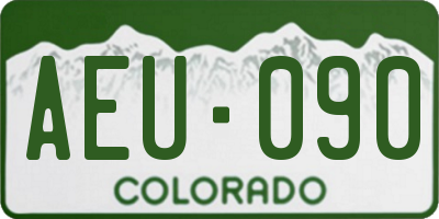 CO license plate AEU090