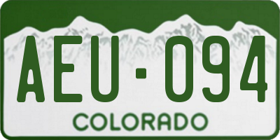 CO license plate AEU094