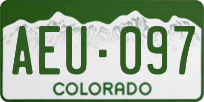 CO license plate AEU097