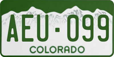 CO license plate AEU099