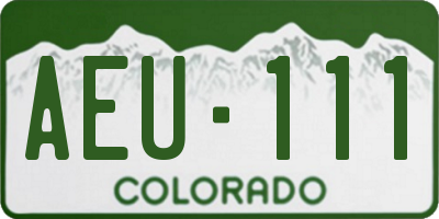 CO license plate AEU111