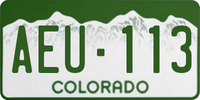 CO license plate AEU113