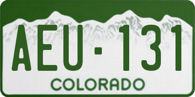 CO license plate AEU131