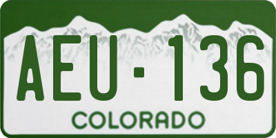CO license plate AEU136