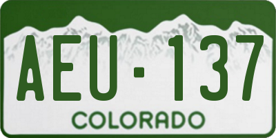 CO license plate AEU137